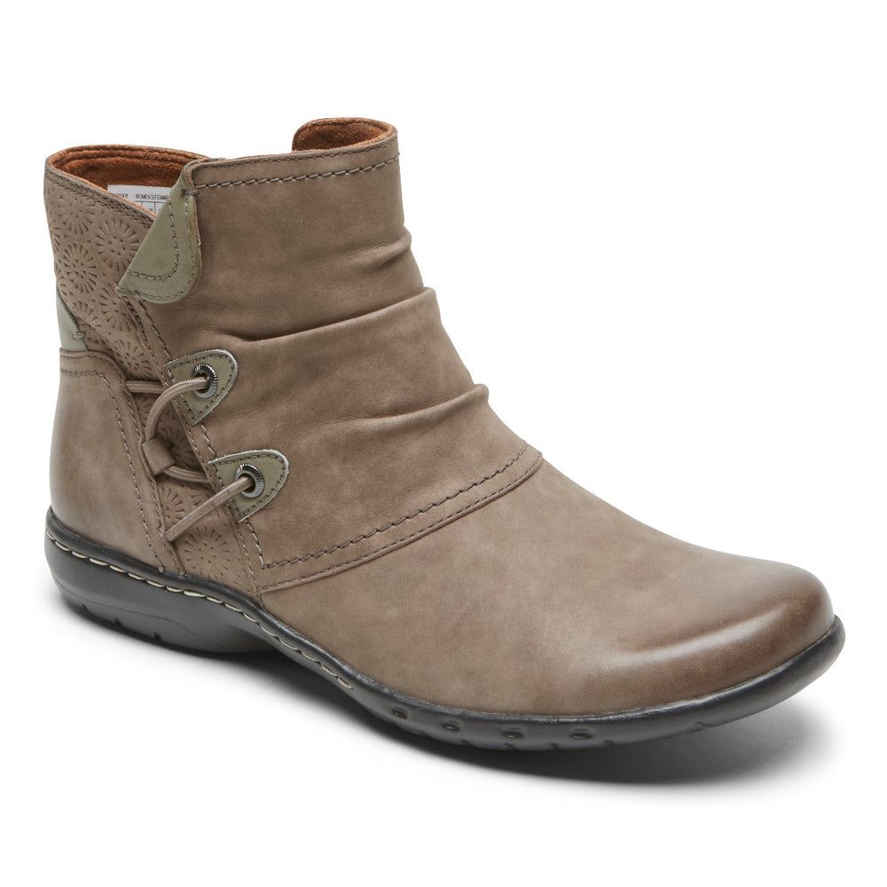 Cobb Hill Women's Penfield Ruched Boot - Stone Nubuck | 0MNq13IA