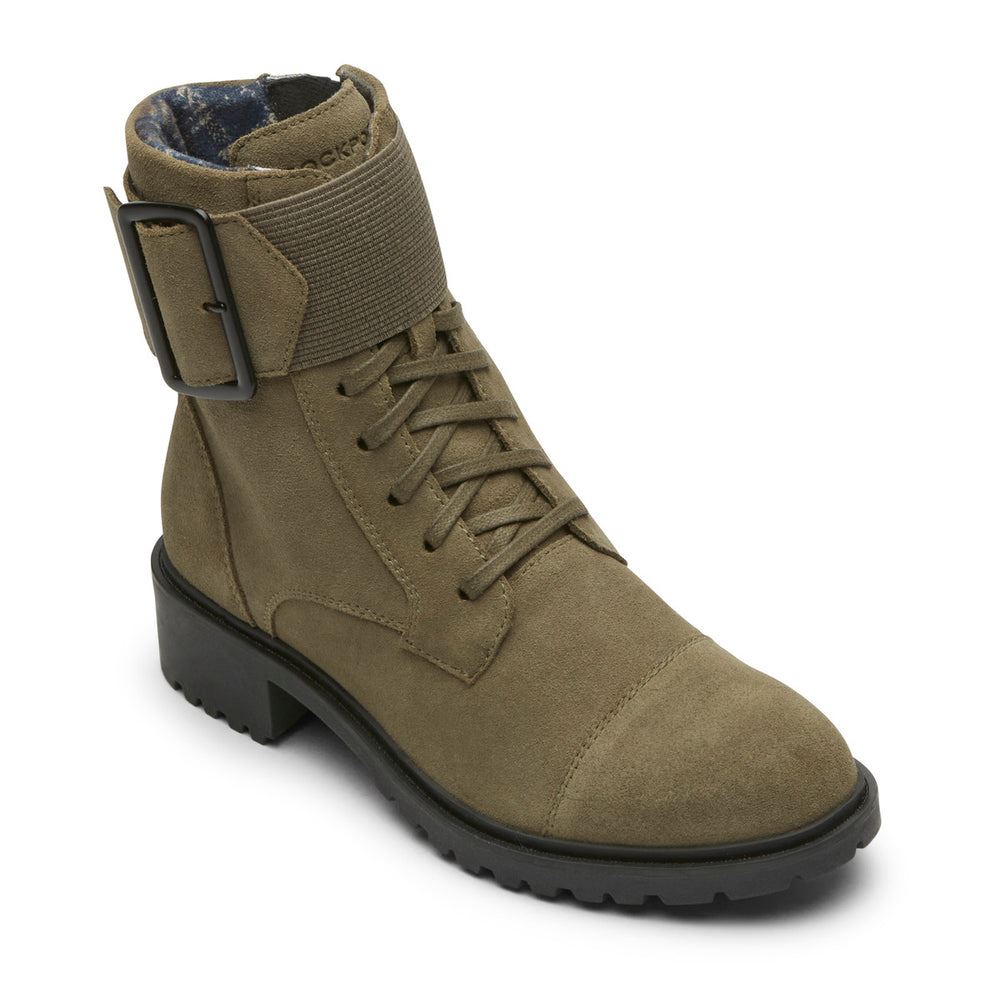 Rockport Women Ryleigh Lace-Up Boot - Waterproof - Forest Green | 3EciK9GB