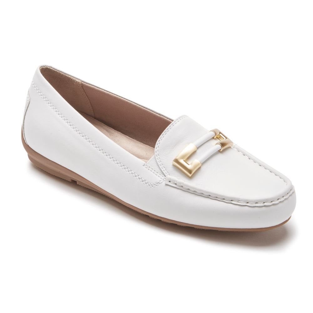 Rockport Women Total Motion Driver Ornament Loafer - WHITE | 701VC3rq