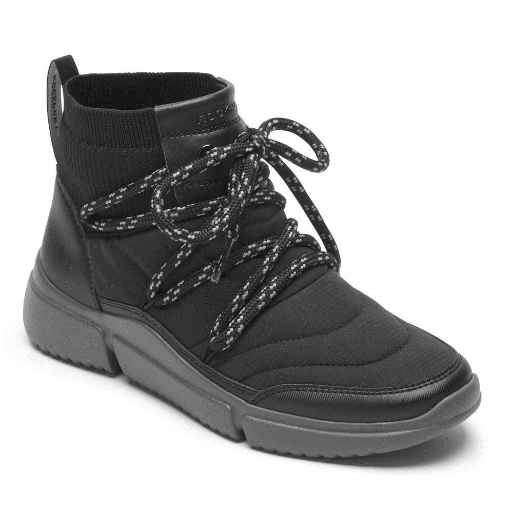 Rockport Women's R-Evolution Washable Quilted Bootie - BLACK | AAU0pu1b