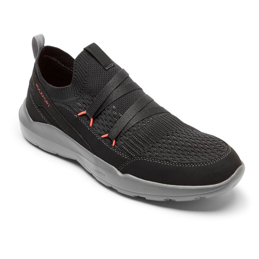 Rockport Men's truFLEX Evolution Mudguard Slip-On Sneaker - BLACK | DCx1WgCp