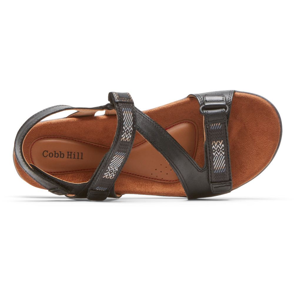 Cobb Hill Women Rubey Asymmetrical Sandal - BLACK | Lete6WR7