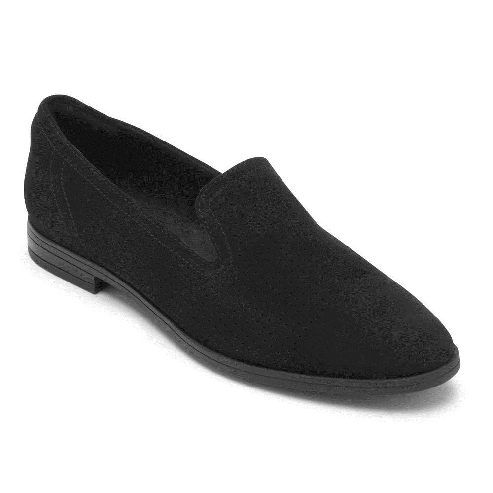 Rockport Women's Perpetua Perforated Loafer - Black | O2THFCOg