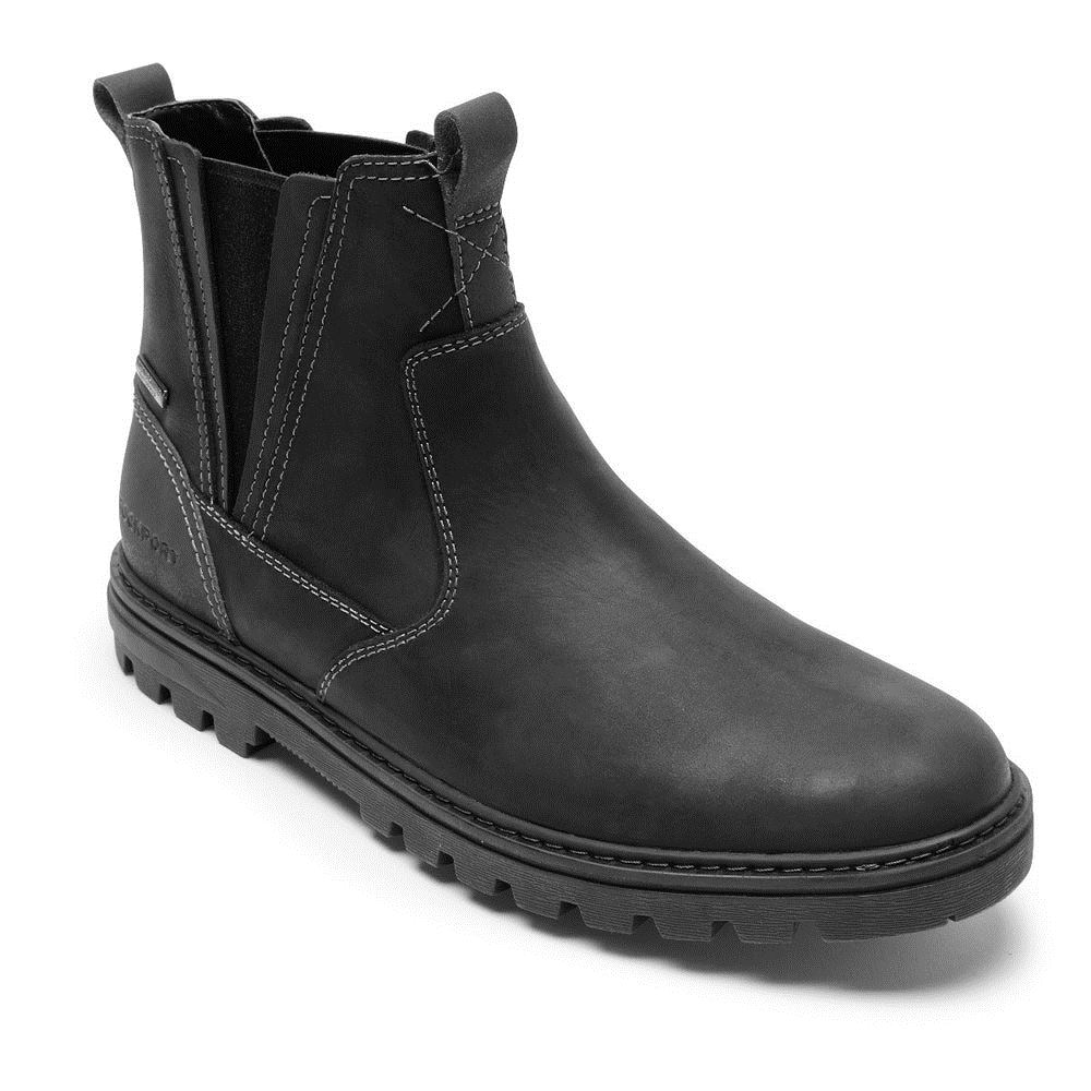 Rockport Men's Weather or Not Chelsea Boot - Waterproof - BLACK LEATHER/SUEDE | QbBr2m6W