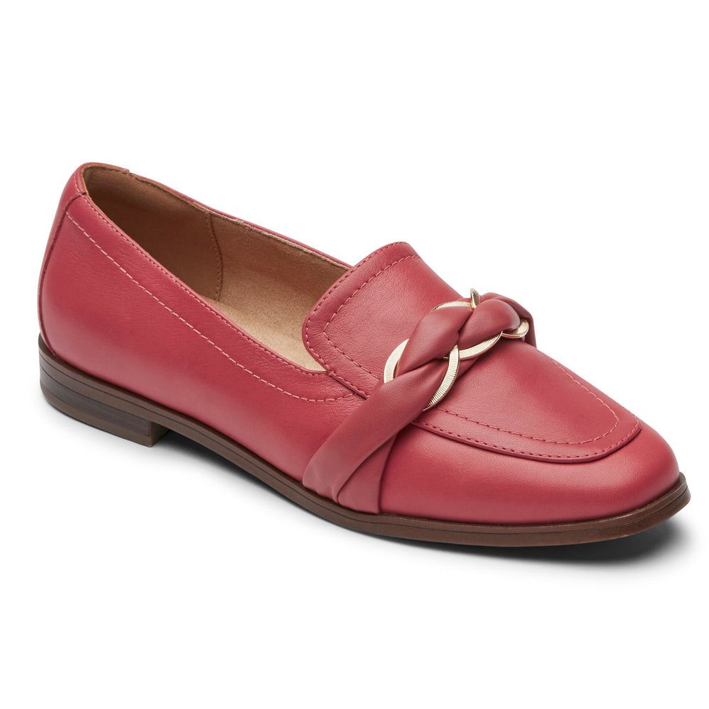 Rockport Women Susana Woven Chain Loafer - Rose Astro Dust Red | Vi78YXa8