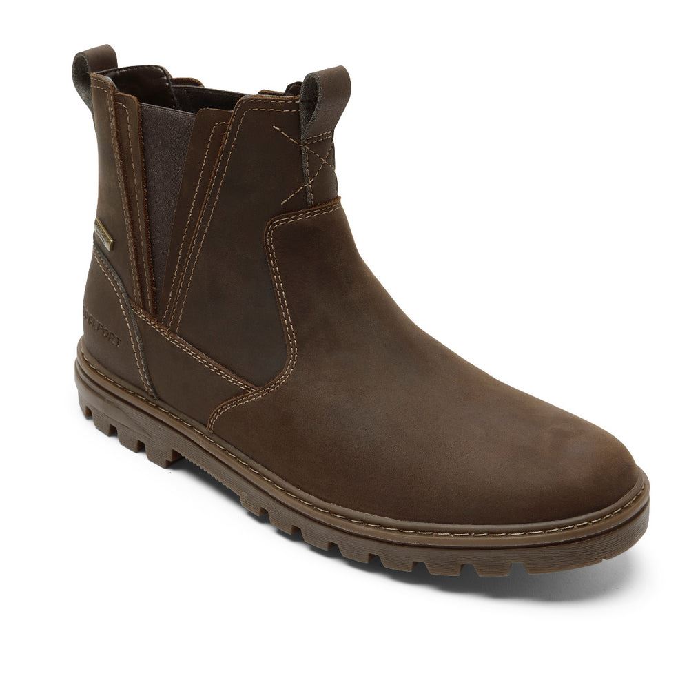 Rockport Men's Weather or Not Chelsea Boot - Waterproof - NEW TAN LEATHER/SUEDE | cSvKgulo