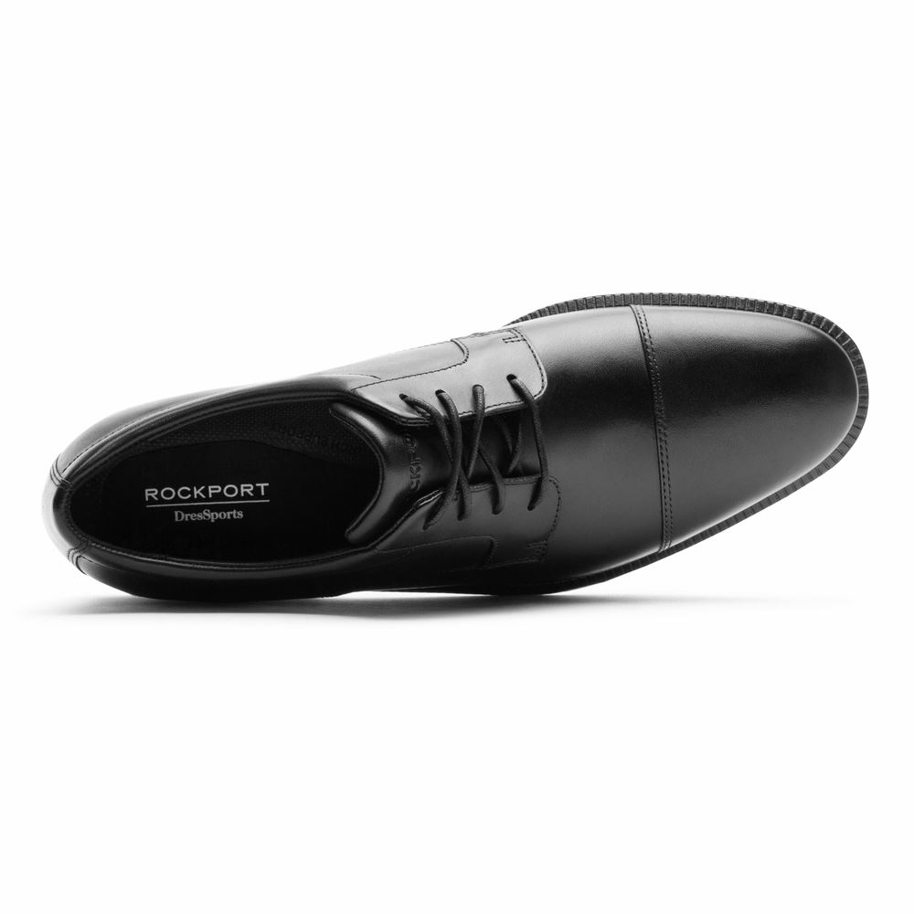 Rockport Men DresSports Premium Cap Toe Oxford - Waterproof - Black | edv6mT3E