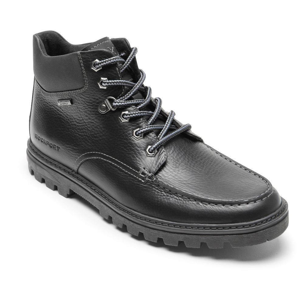 Rockport Men's Weather or Not Moc Toe Boot - Waterproof - BLACK LEATHER | gxc7ZIrV