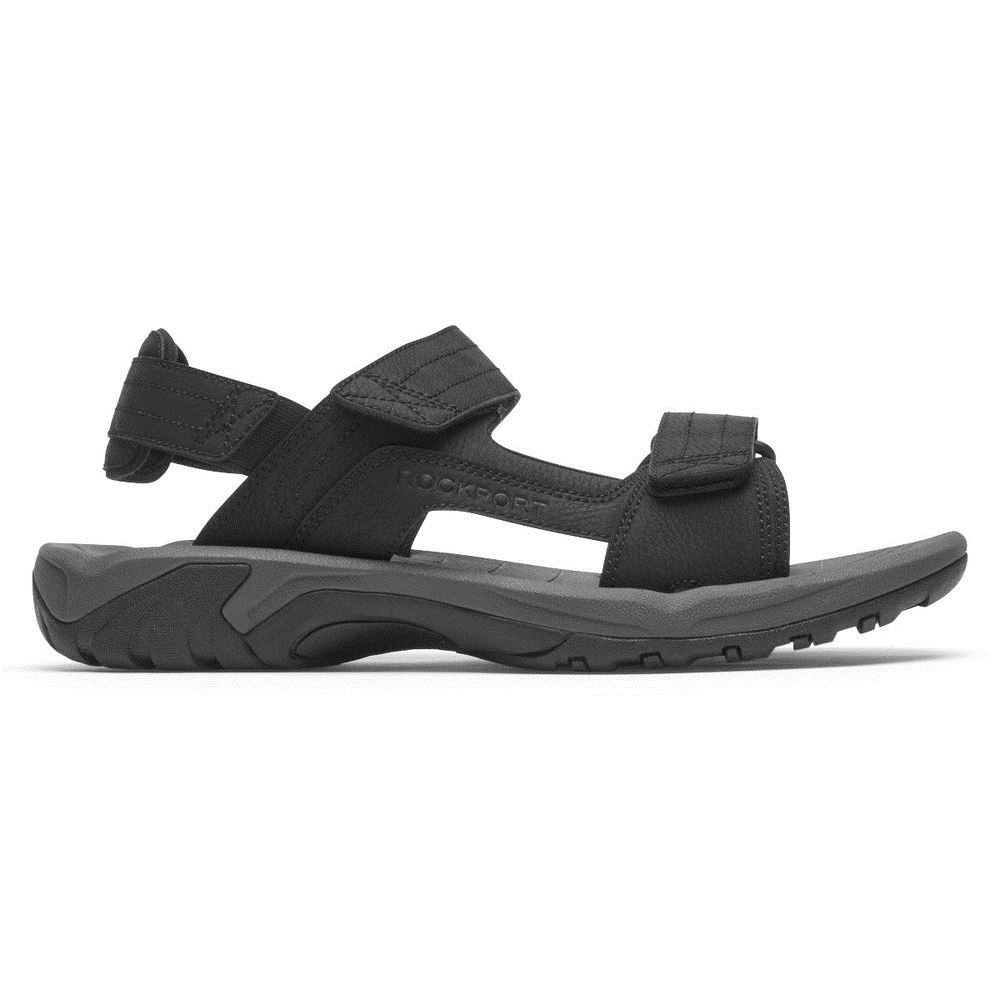 Rockport Men's Byron Adjustable Sandal - Black | qBuSx9al