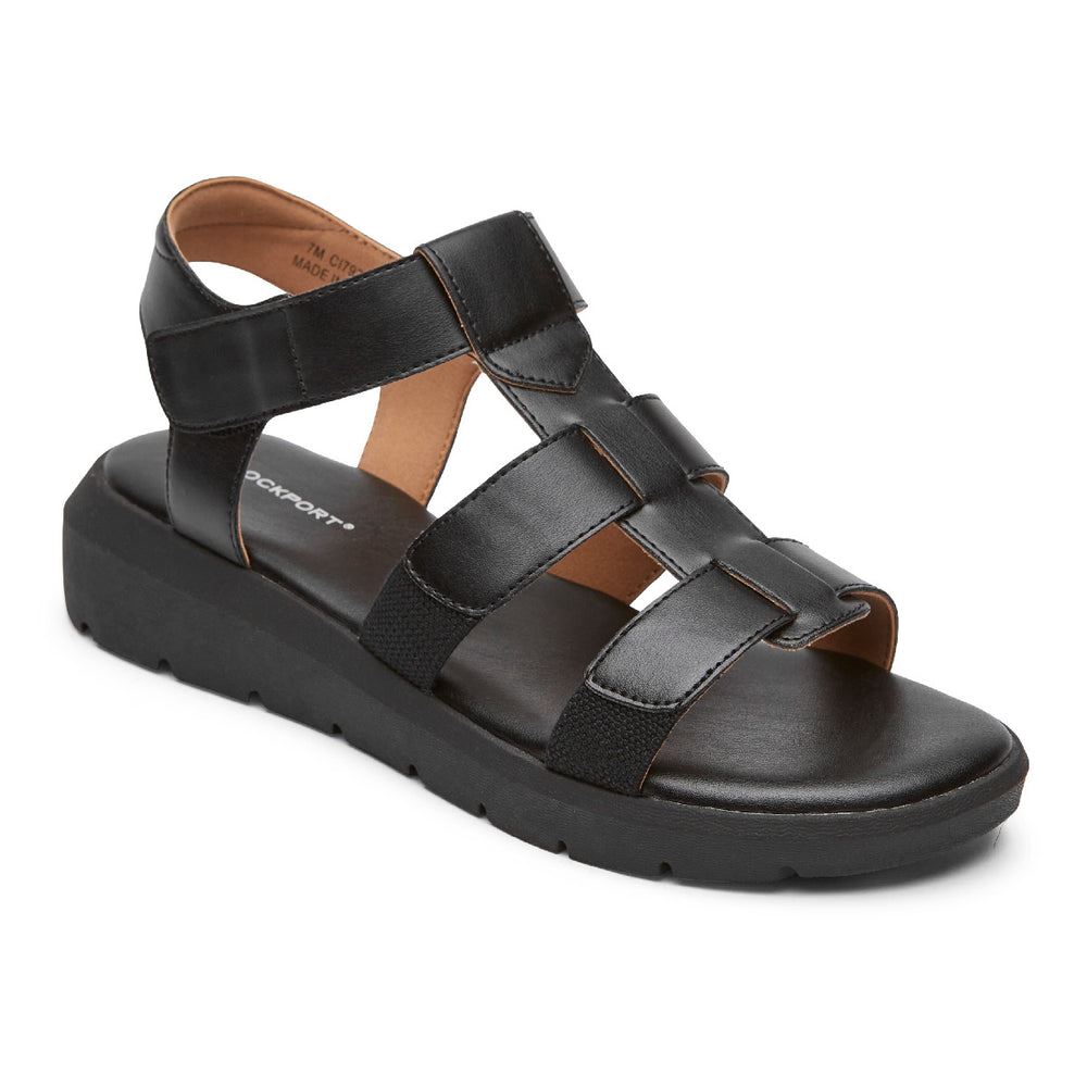 Rockport Women Abbie T-Strap Sandal - BLACK | rOAZm2mM