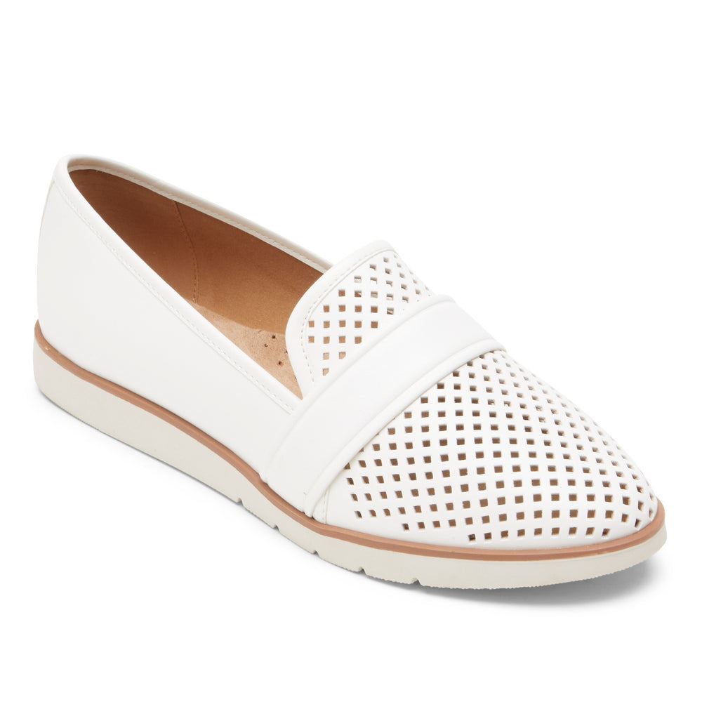 Rockport Women Stacie Perforated Loafer - WHITE | wPdPQAoH