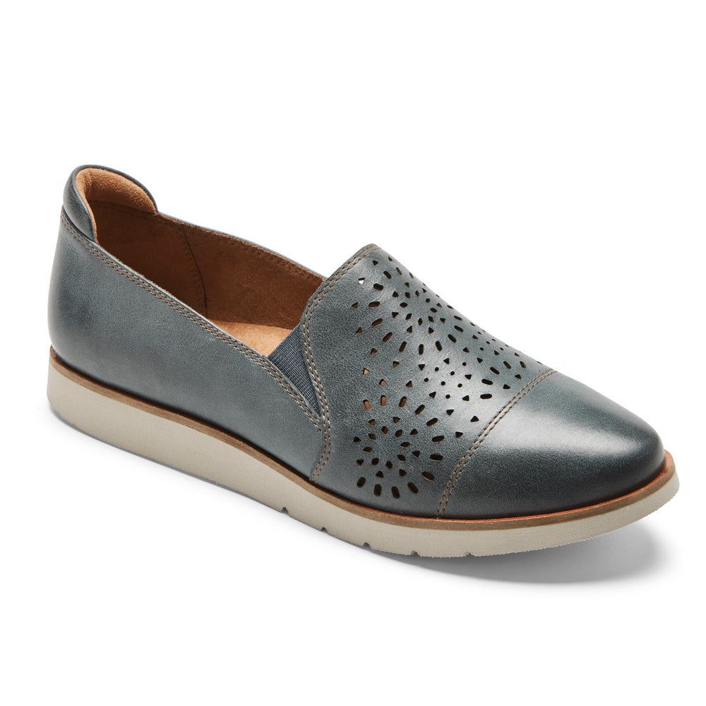Cobb Hill Women's Laci Twin-Gore Slip-On - TEAL LEATHER | yCCSZtvg